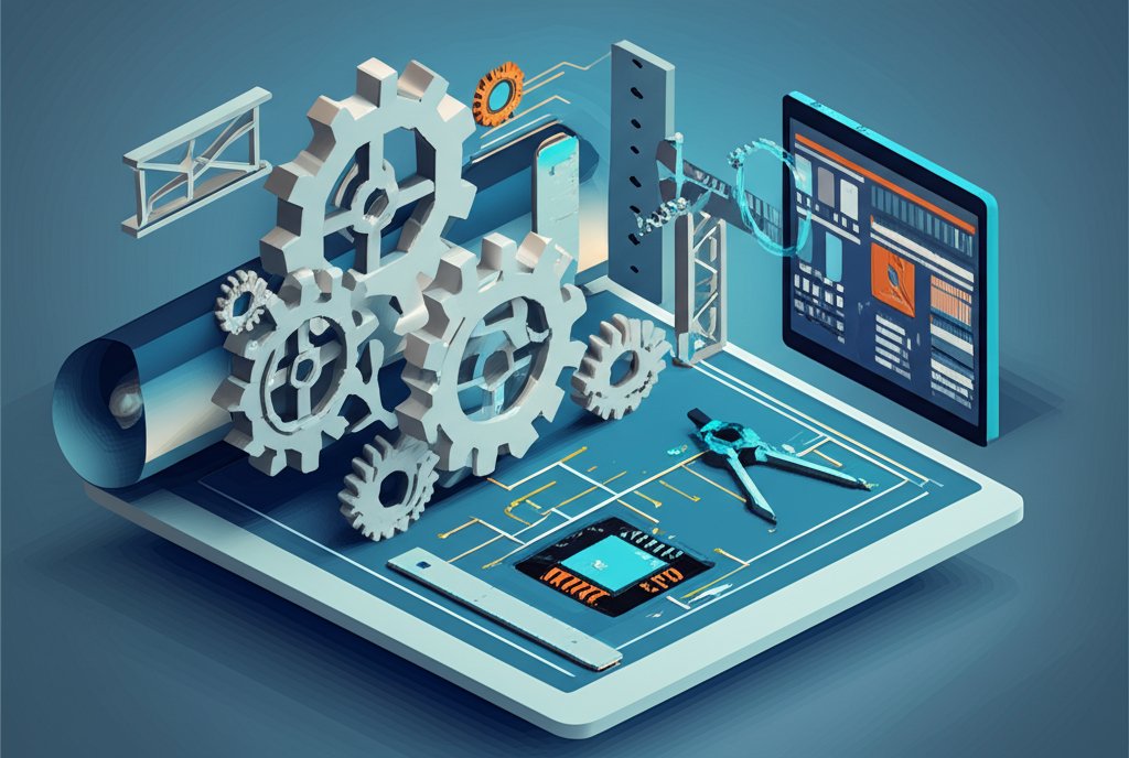 Engineers collaborating on a project, showcasing teamwork and innovation in a modern workspace.