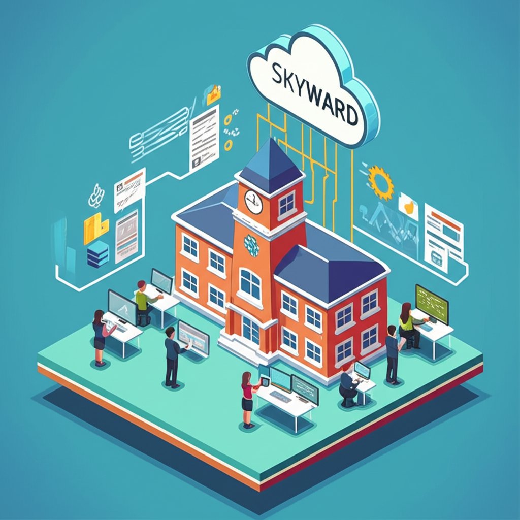 Central York School District Skyward login page on a laptop screen.