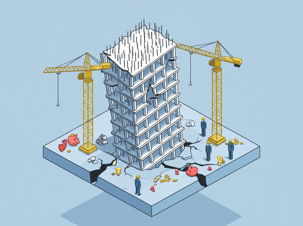 Skyscrapers under construction dominate a skyline, representing the ongoing concerns surrounding China Evergrande's financial struggles.