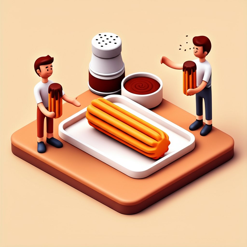 Crispy, golden churros dusted with sugar, served with a rich chocolate dipping sauce.