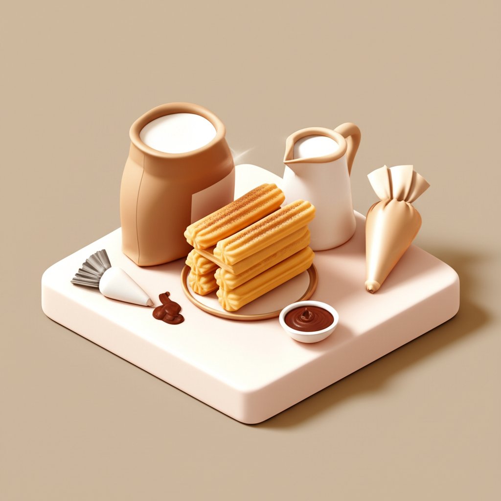 Golden chururros with chocolate sauce, showcasing a delicious and easy-to-follow recipe.