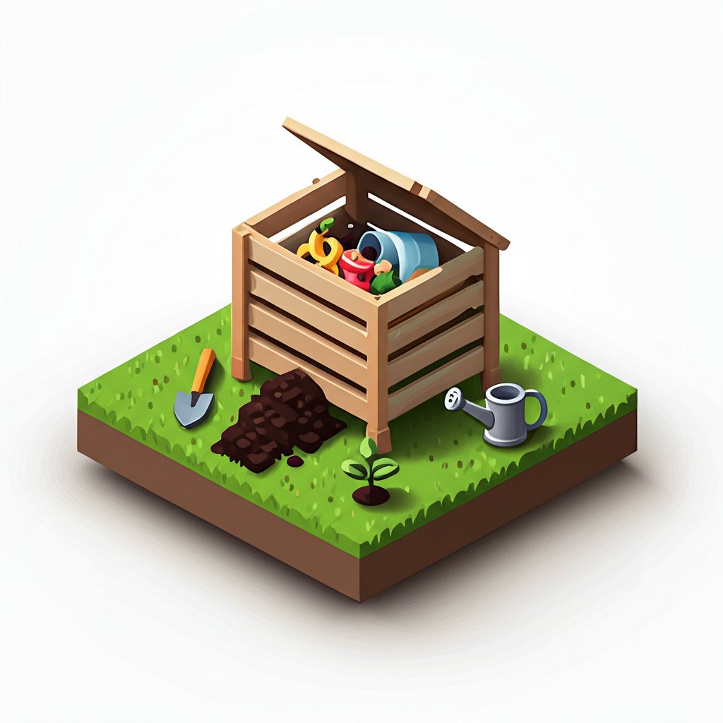 A compost bin overflowing with decaying organic matter like leaves and food scraps.