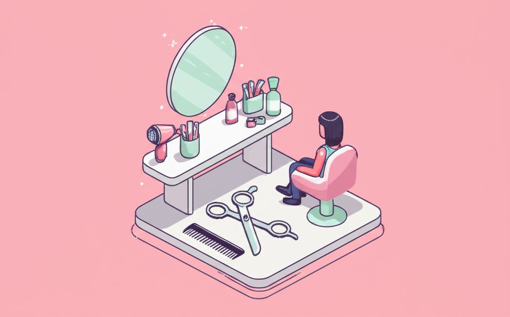 Woman smiles during a cosmetology session; focus on makeup application and beauty.