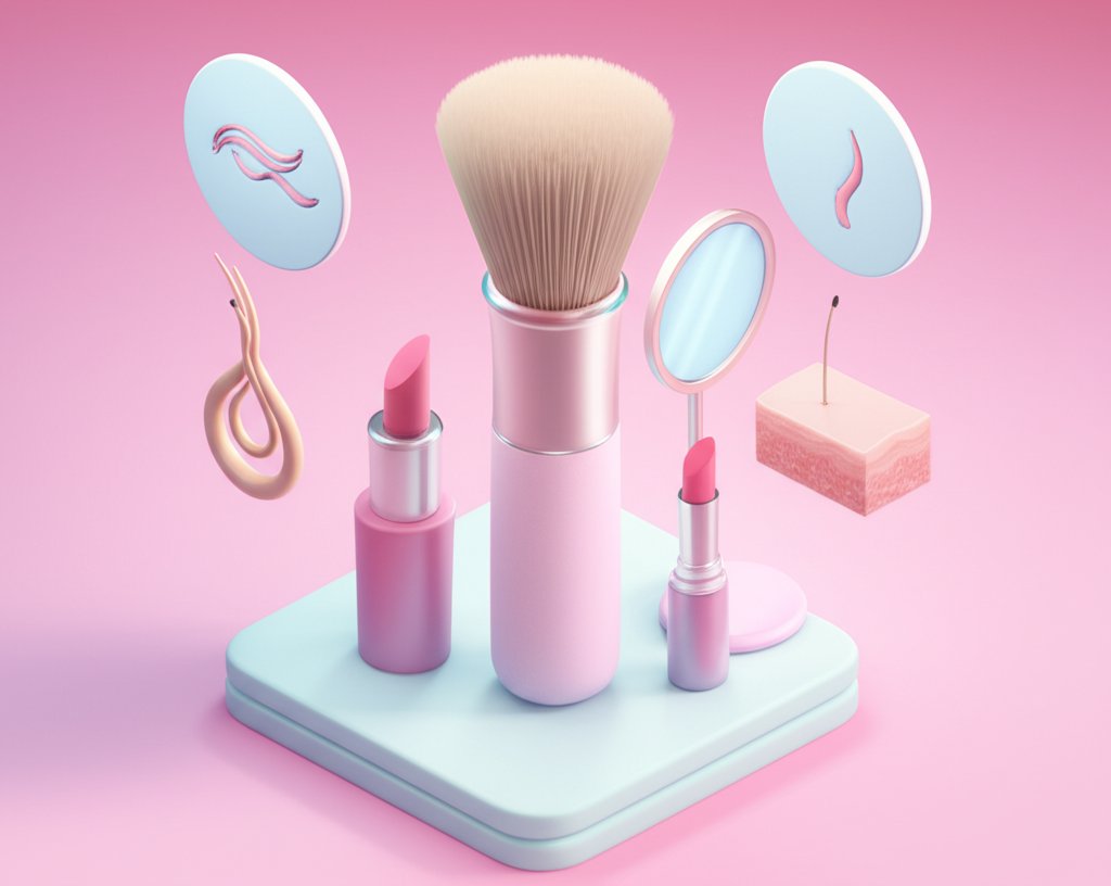 Cosmetology facts graphic featuring tips and information on skincare, makeup, and hair care.