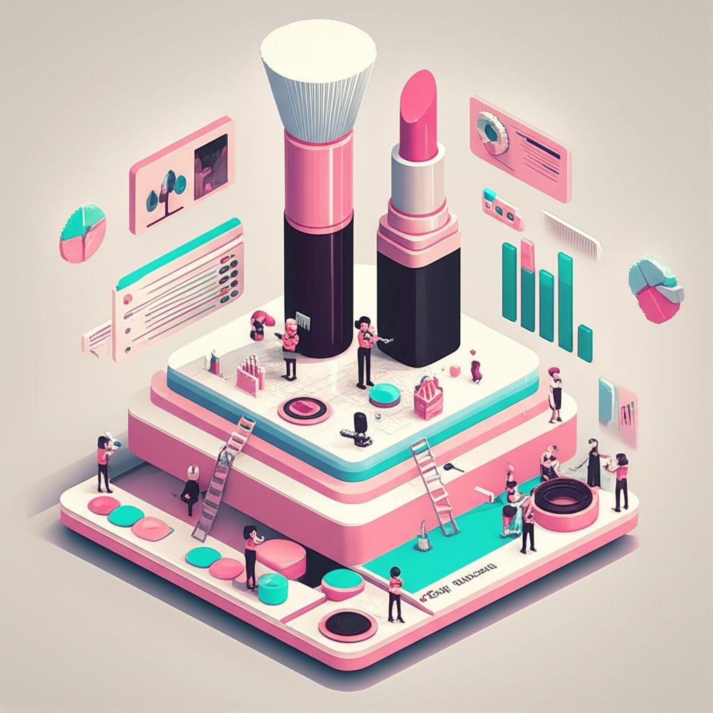 Infographic with cosmetology industry stats, including revenue, job growth, and popular services.
