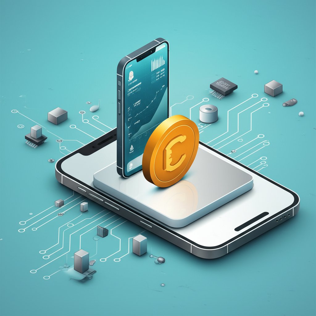 iPhone widget displaying real-time cryptocurrency prices and market trends.