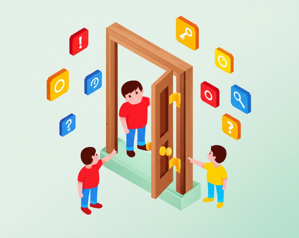 A colorful infographic with fun facts about doors, designed for children.