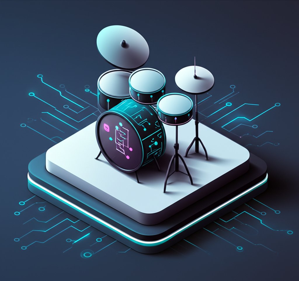 Musicians drumming with intensity, conveying the cognitive skills and rhythm associated with drummers' intelligence.