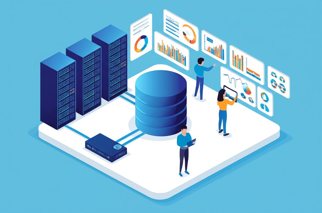 Data warehouse business intelligence (DWBI) visualization showing insights from data analysis and reporting.