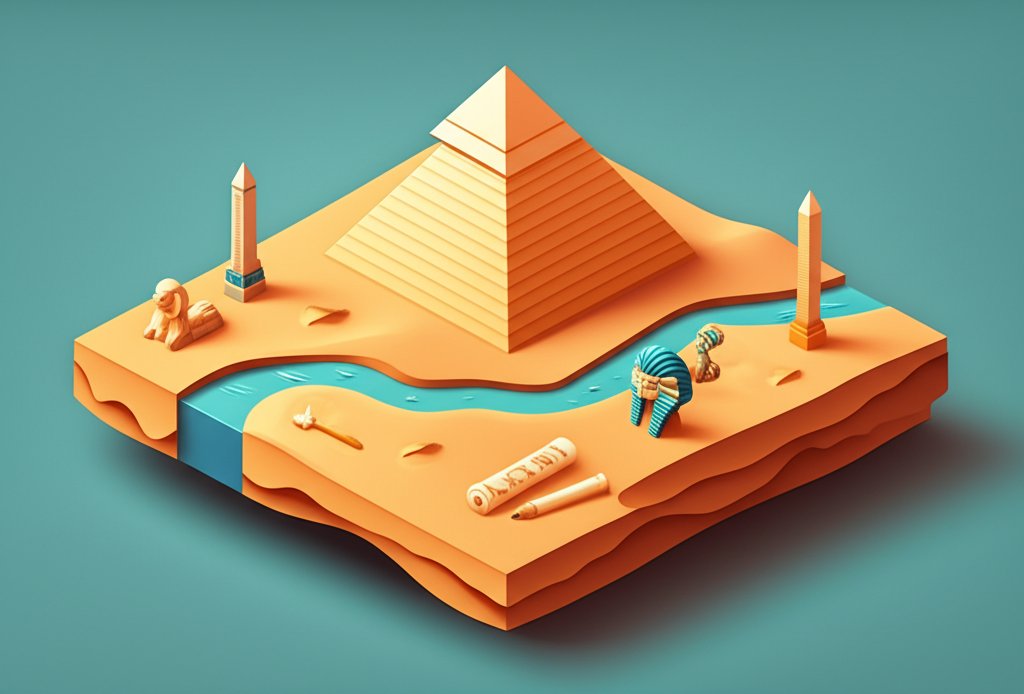 Timeline showcasing the rise and fall of the Egyptian Empire with key periods noted.
