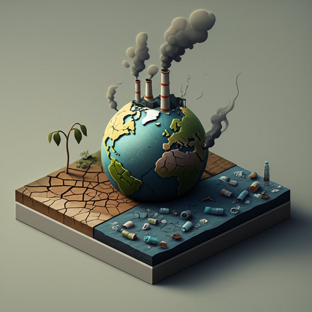 Pollution and deforestation: a stark visual of environmental challenges and their impact.
