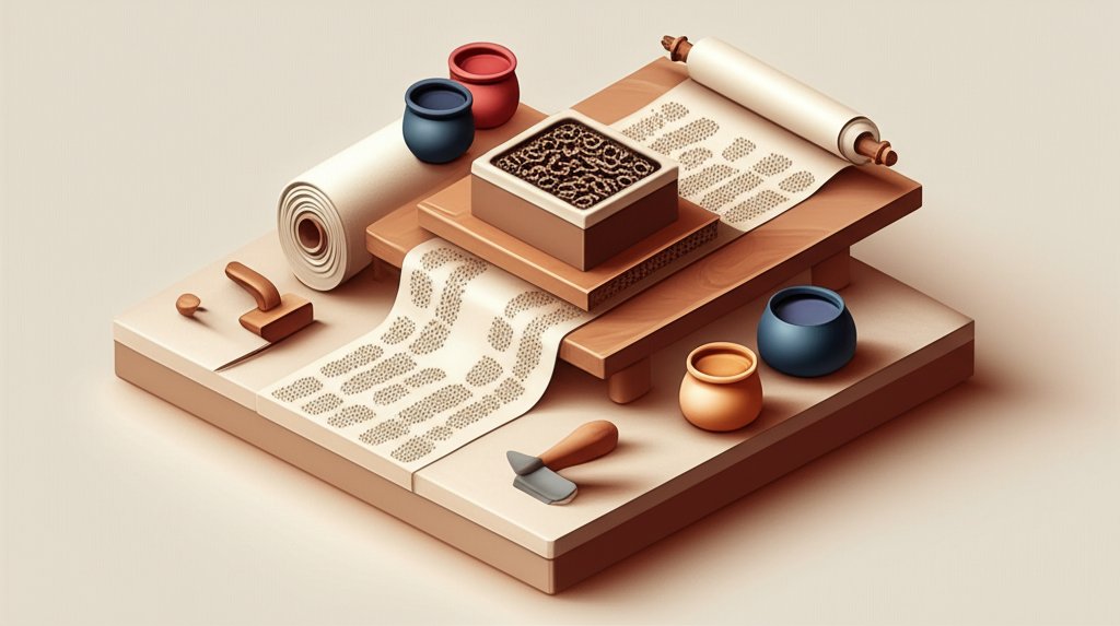 Historical fabric printing methods showcased, from woodblocks to modern digital techniques.