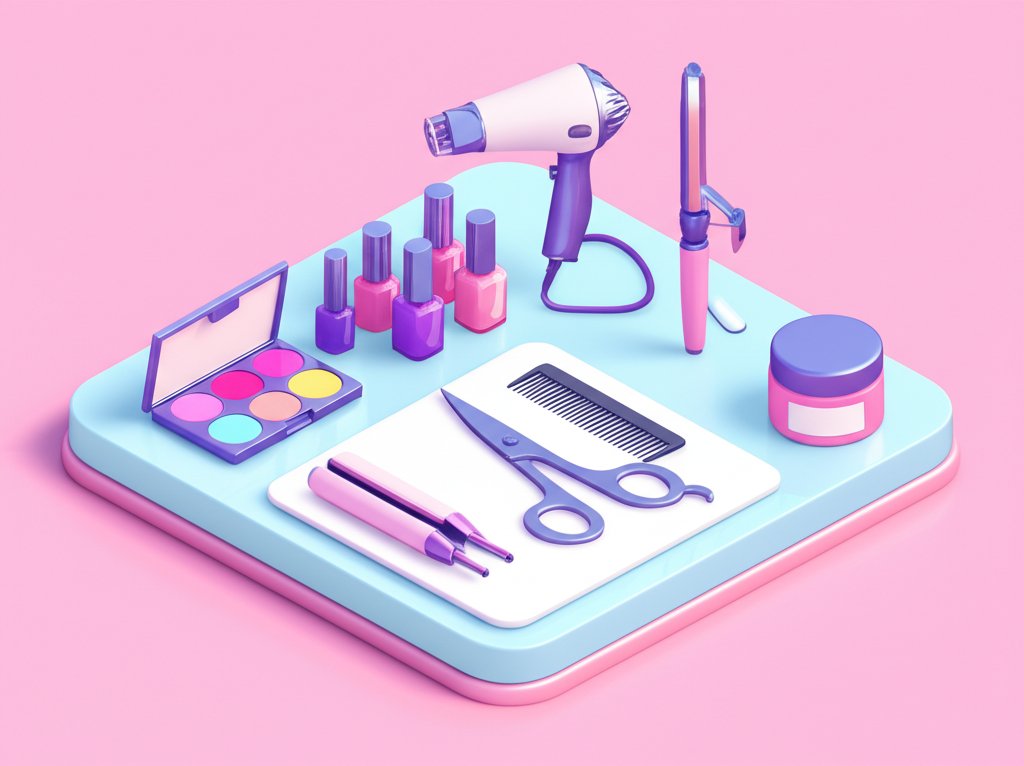 Stylized text art with facts about cosmetology careers and training.