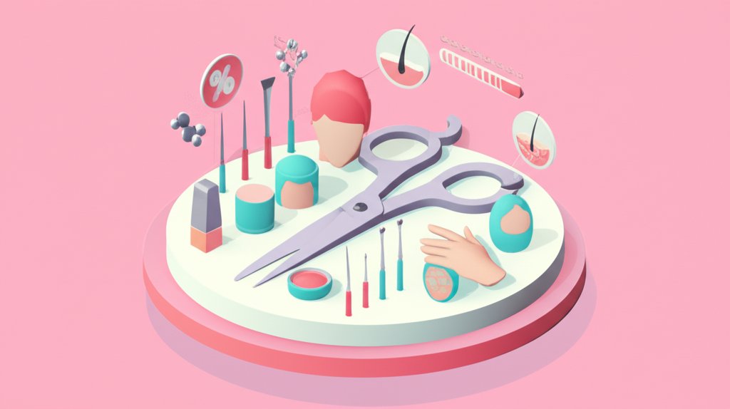 Close-up of cosmetology tools and products, highlighting interesting facts about the beauty industry.