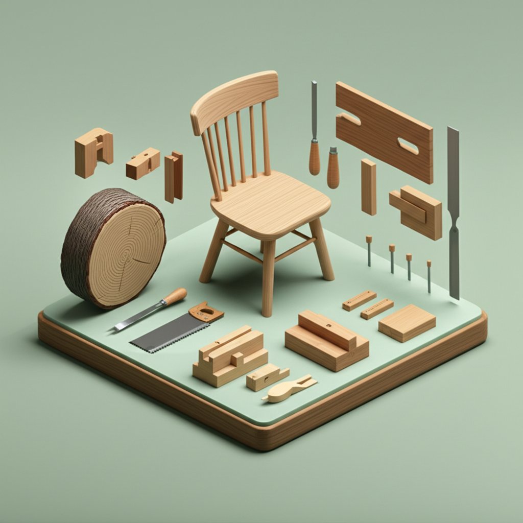 Wood furniture facts infographic: showcases durability, sustainability, and timeless design.