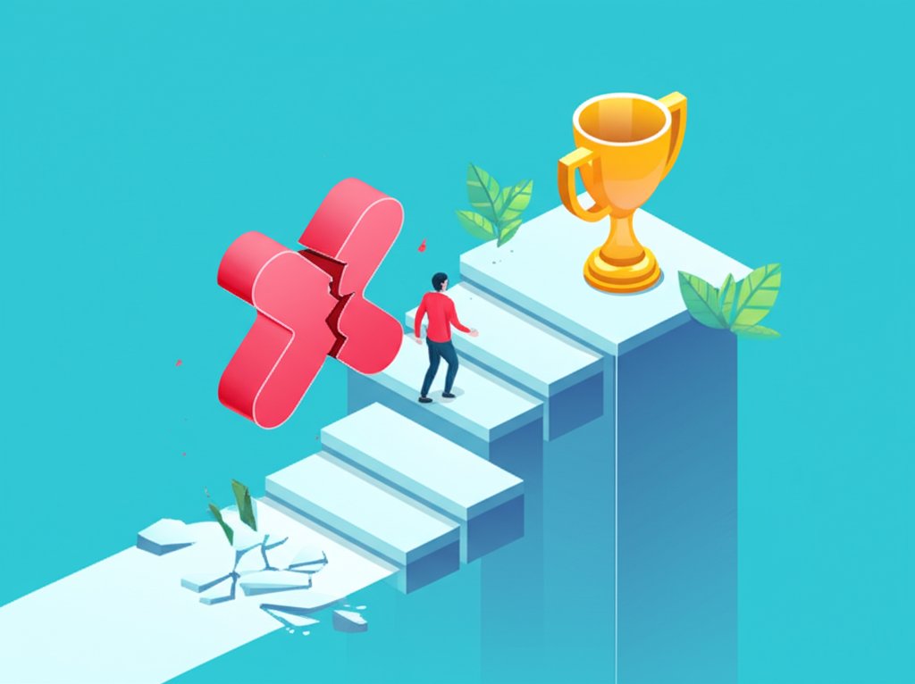 Cracked egg beside perfect eggs shows how failure is part of the path to success.