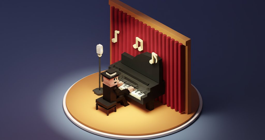 Fats Waller at the piano, smiling with his hands on the keys.