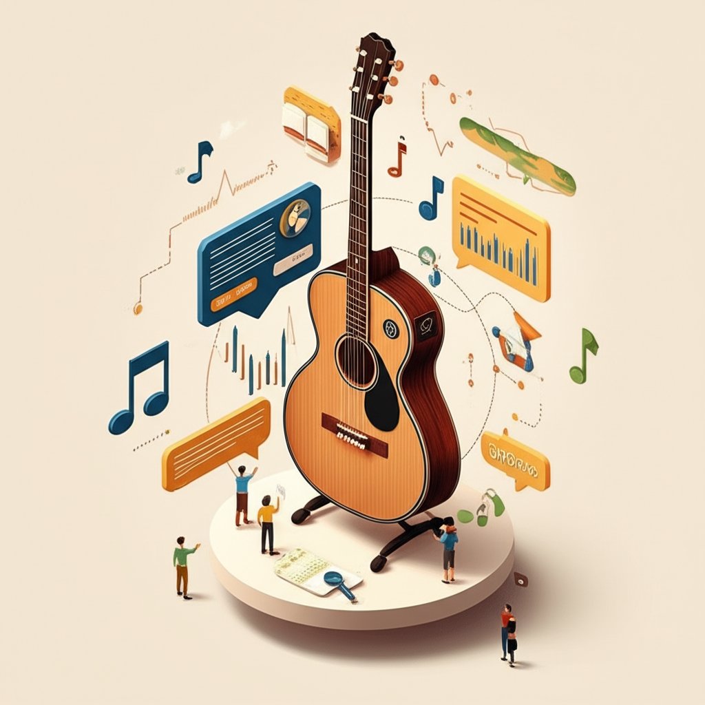 Infographic displaying fun and surprising facts about guitars, their history, and construction.