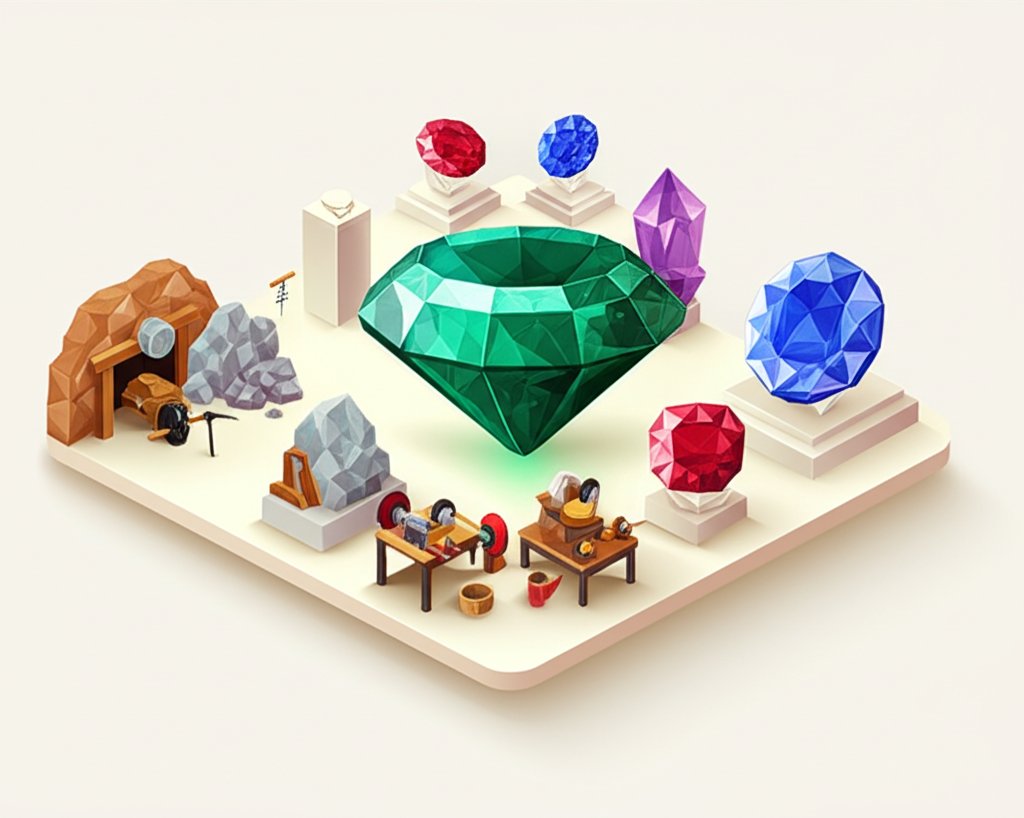 Close-up of ancient gemstone jewelry, showcasing the history and artistry of gems.
