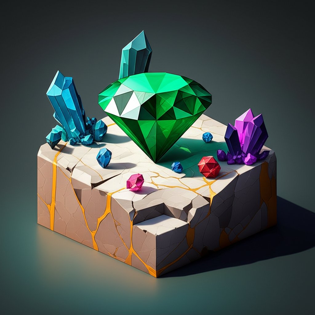 Assorted colorful gemstones sparkling: rubies, sapphires, emeralds, and more.