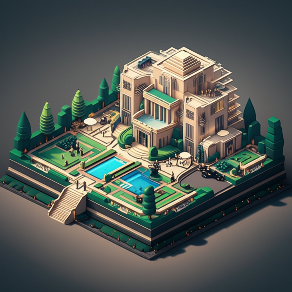 Opulent mansion facade with manicured lawns, reflecting the grandeur of the Great Gatsby era.