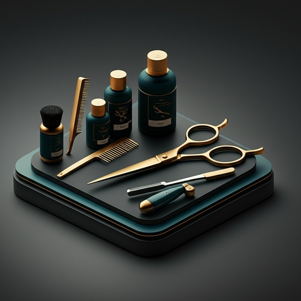Barber shop with modern interior and a barber working on a client, symbolizing high earnings.