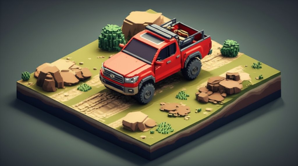 Silver Toyota Hilux parked on a dirt road, showcasing rugged design and off-road capability.