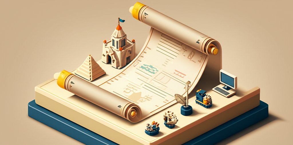 An aged, leather-bound chronicle lies open, revealing faded script and intricate illustrations.
