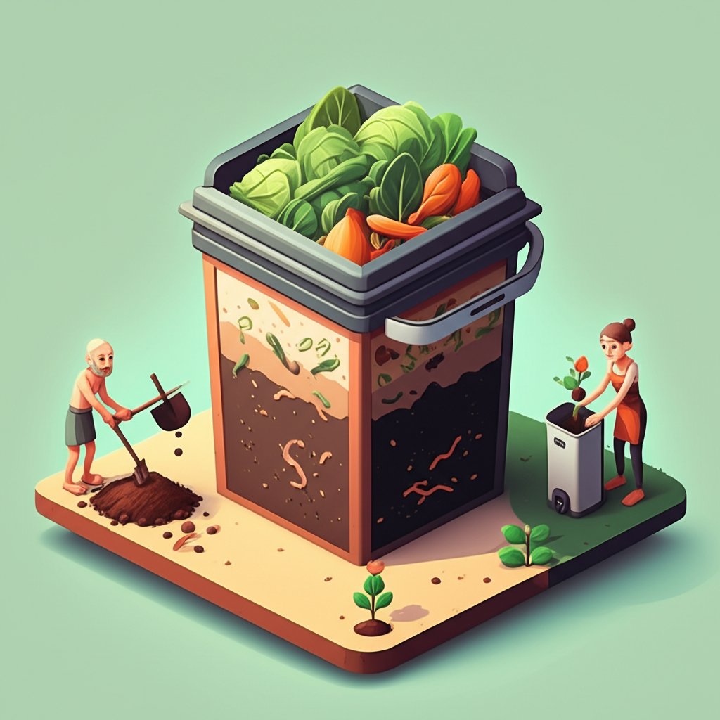 Pile of decaying leaves, food scraps, and yard waste showcasing the composting process over time.
