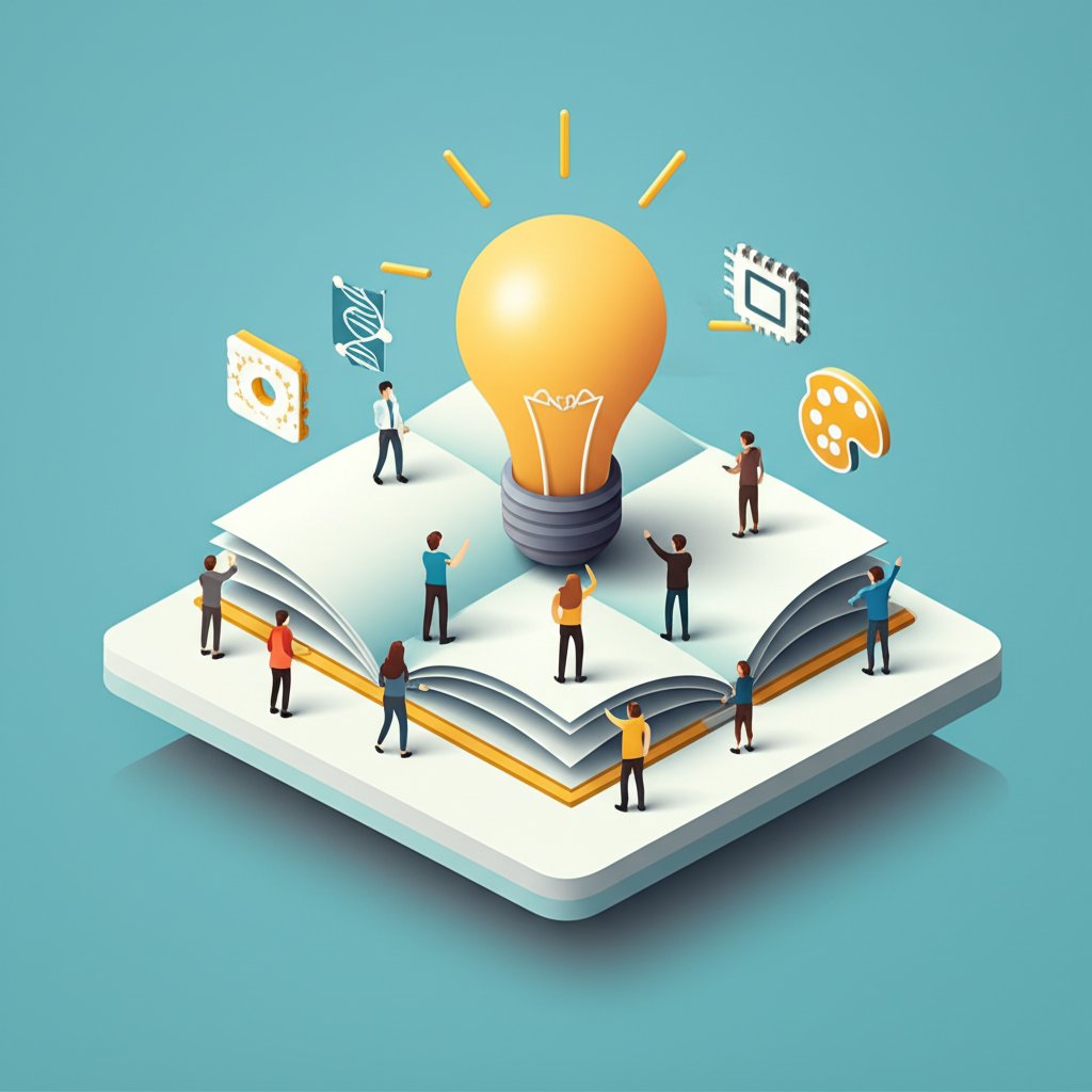 Diverse innovators collaborate, shaping a brighter future by rewriting historical narratives.