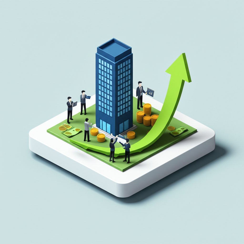 Building blocks forming a house, symbolizing growth and secure investment in real estate.