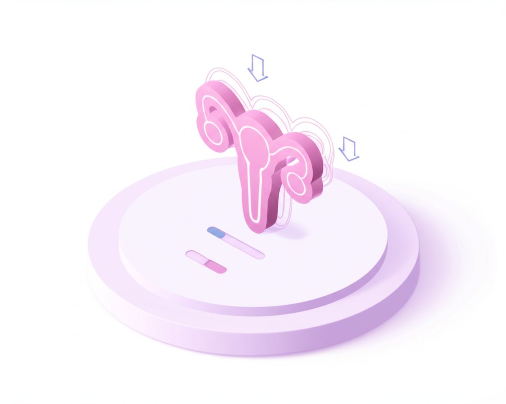 Diagram showing the uterus shrinking back to its normal size after childbirth.