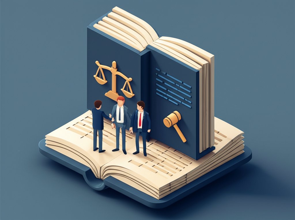 Scales of justice with legal documents symbolizing the balance and principles of legal doctrine.