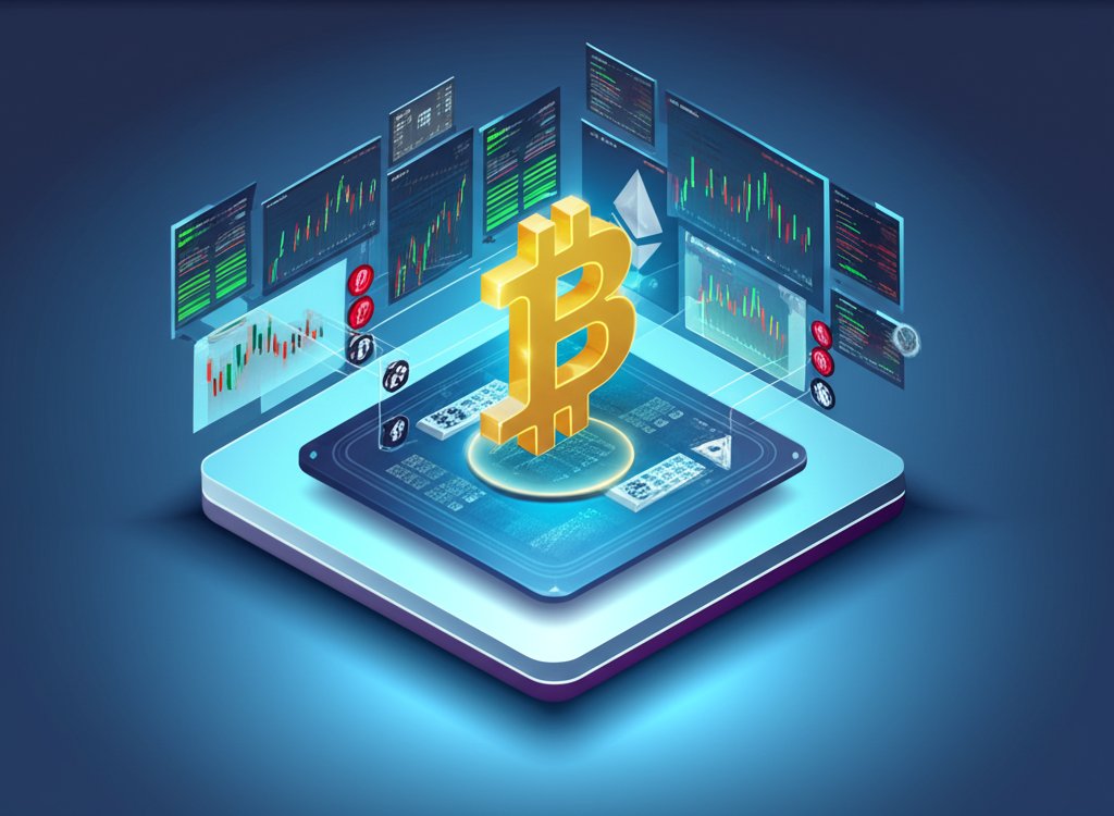 Live crypto quotes displayed on a screen, showcasing real-time market fluctuations.