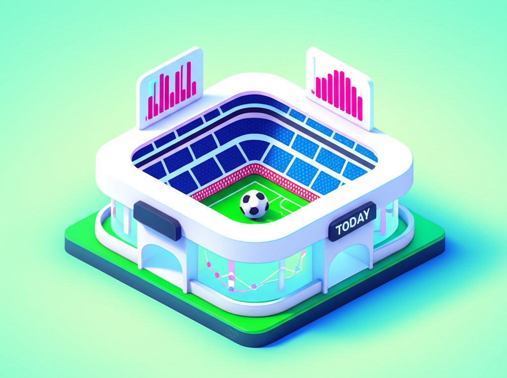 Soccer match facts screen: team logos, score, time, and event details.