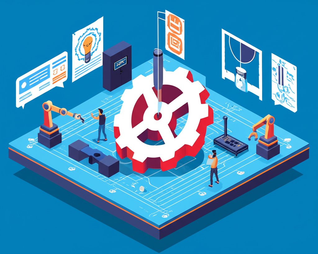 Fun facts about mechanical engineering, with gears and blueprints in the background.