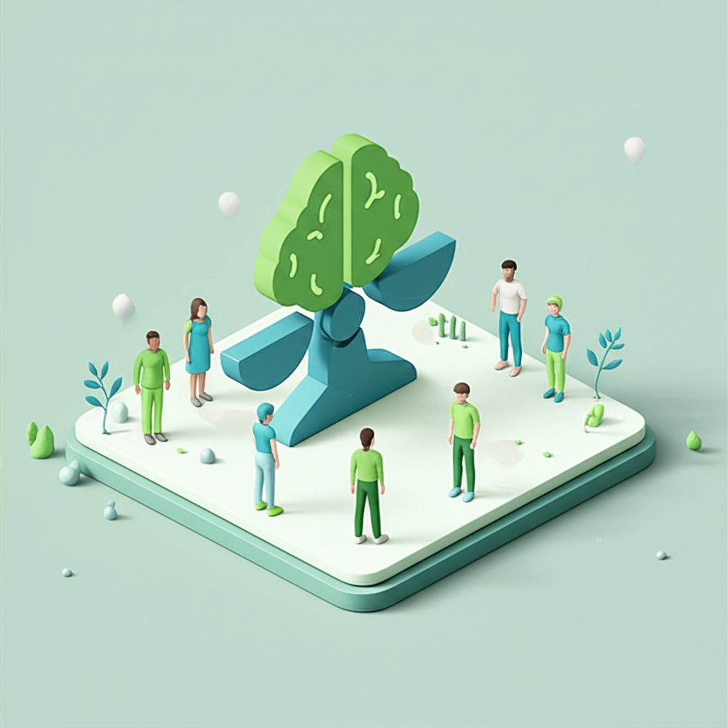 People of diverse backgrounds connecting, symbolizing equal access to mental health resources and support.