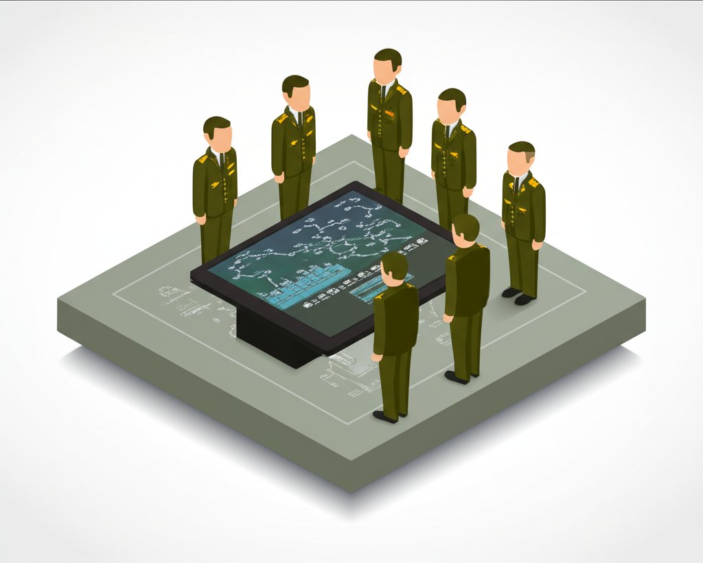 Senior military leaders stand in formation during a formal ceremony.