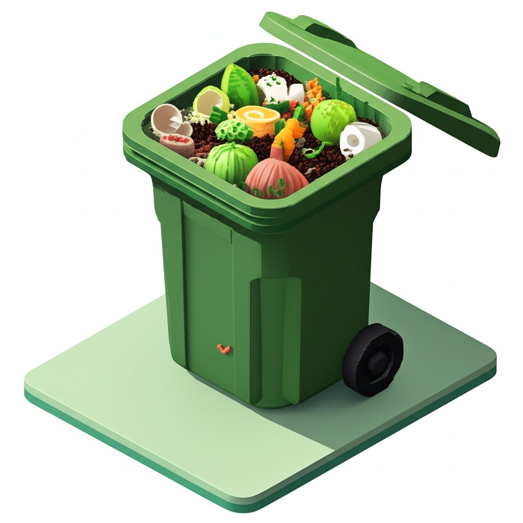 Pile of food scraps and yard waste showing composting organic materials.