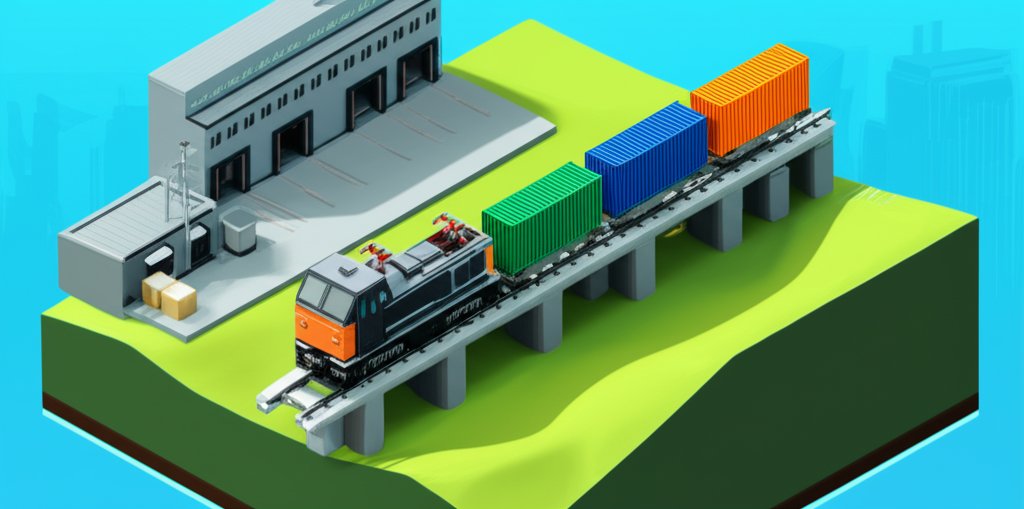 Train traveling on tracks illustrates the efficiency and environmental advantages of rail transport.