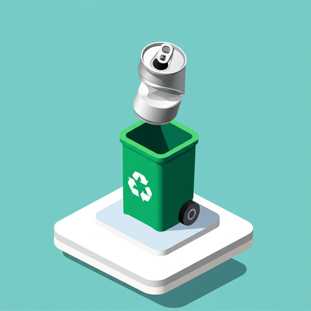 Aluminum cans are being sorted for recycling in a bright and clean facility.