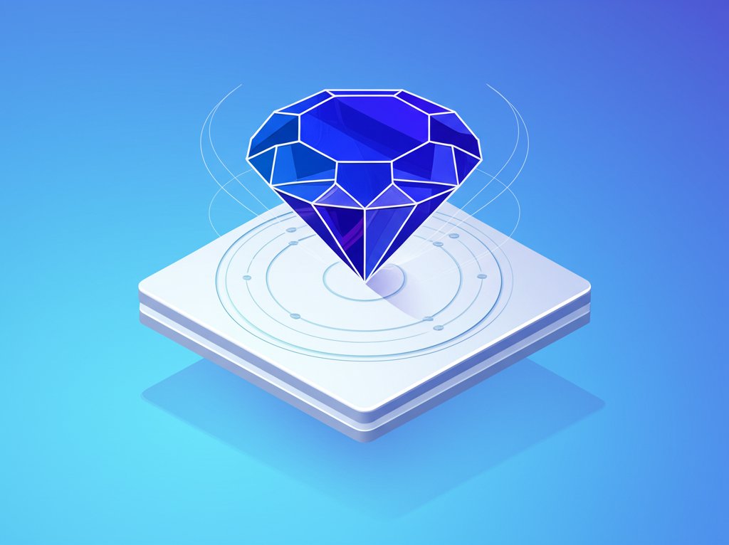 Vibrant blue sapphire gemstone, faceted and sparkling, resting on a dark surface.