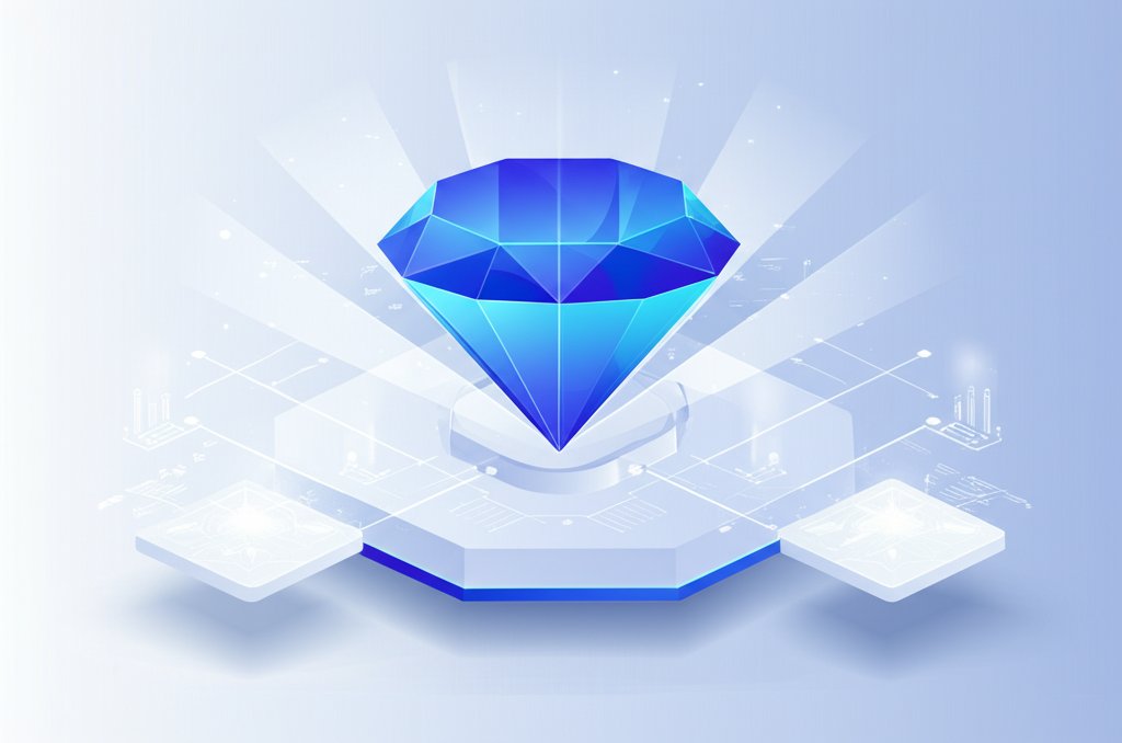 Close-up of a sapphire crystal, showcasing its clarity, facets, and light refraction.