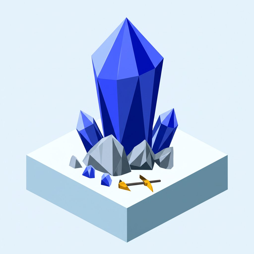 Close-up of faceted sapphire crystals, showcasing their deep blue color and clarity.