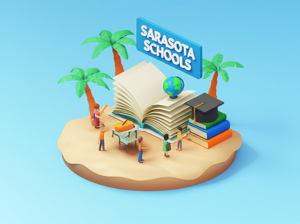 Sarasota Schools logo featuring a stylized sun and the words Sarasota County Schools.