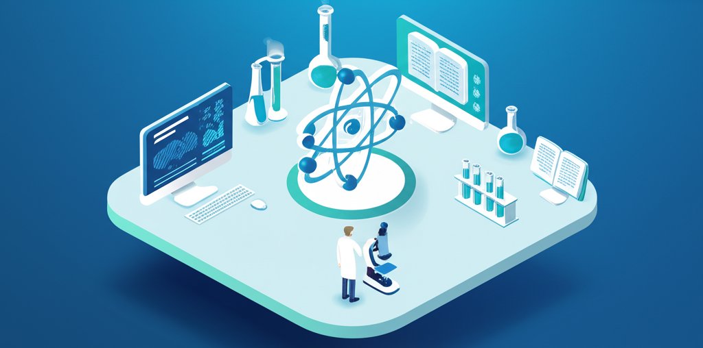 Microscope image surrounded by colorful science facts written in a playful, educational style.