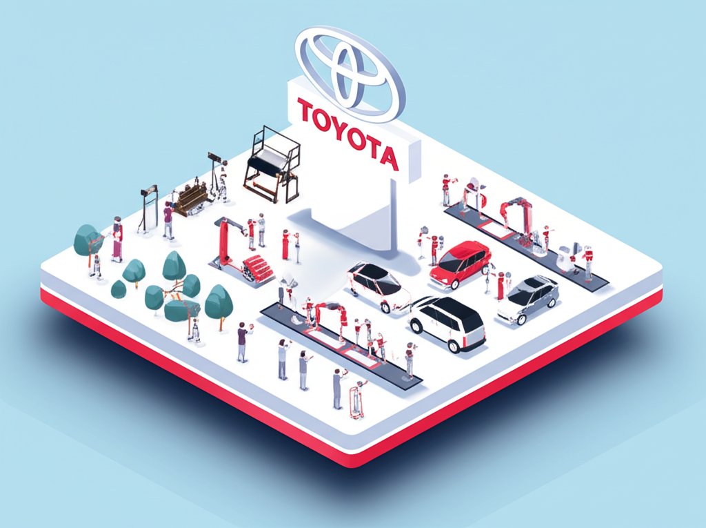 Vintage Toyota vehicles line up, showcasing the brand's evolution through automotive history.