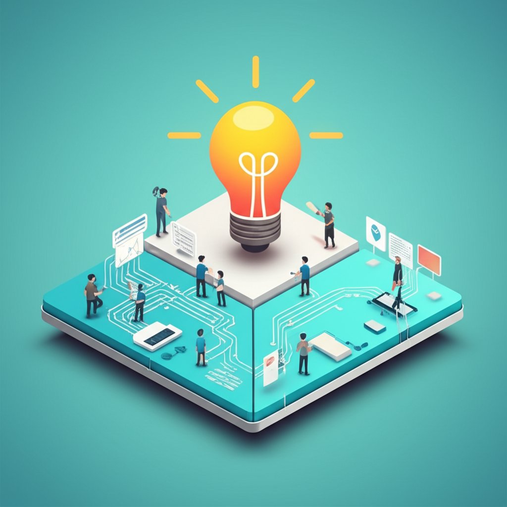 A lightbulb made of interconnected circuit boards symbolizes innovative solutions.