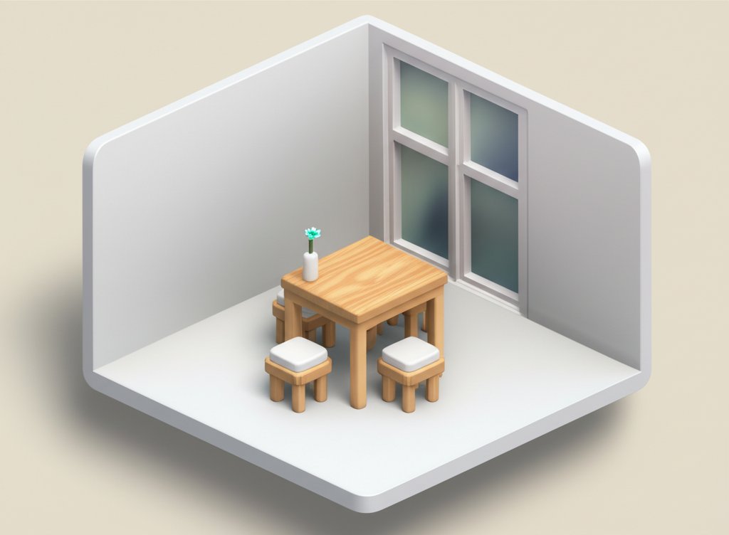 A wooden table with a minimalist design, showcasing its natural grain and smooth surface.
