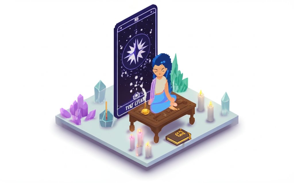 A tarot card featuring symbolic imagery, possibly The Sun or a Major Arcana card.